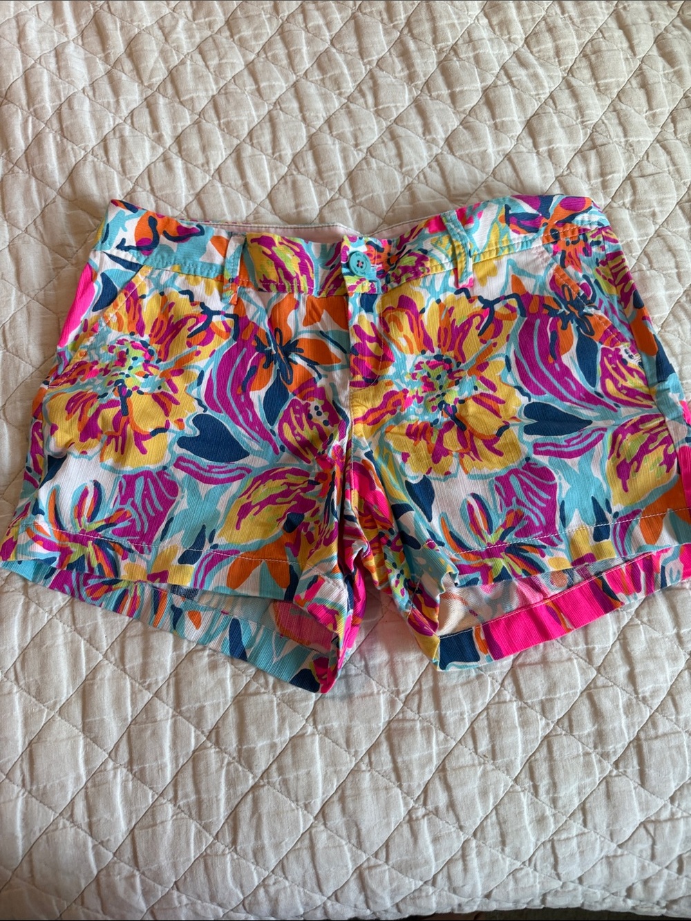 Lilly Pulitzer Tropical Floral Multi-Color Cotton Shorts
